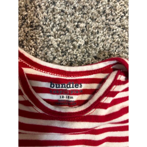 The children’s place red and white striped outfit size 12-18months C33-7 - Picture 3 of 4